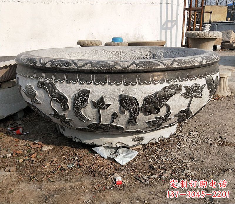 淄博庭院水缸景观石雕