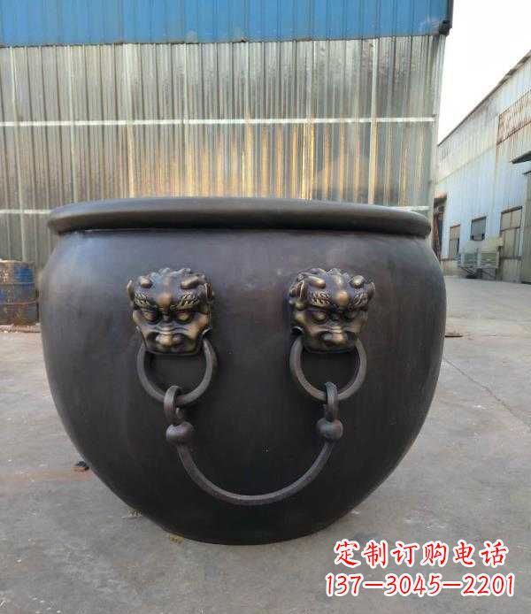 淄博庭院水缸铜雕