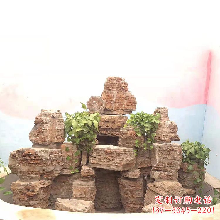 淄博庭院园林假山鱼池
