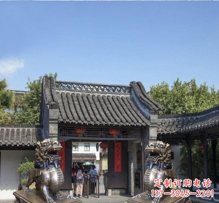 淄博铜雕北京狮子庭院动物雕塑