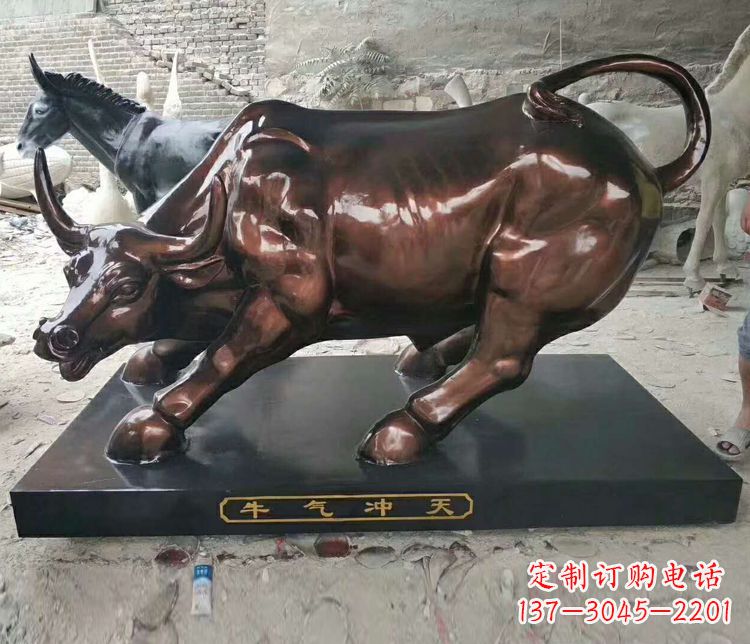 淄博铜雕城市牛气冲天