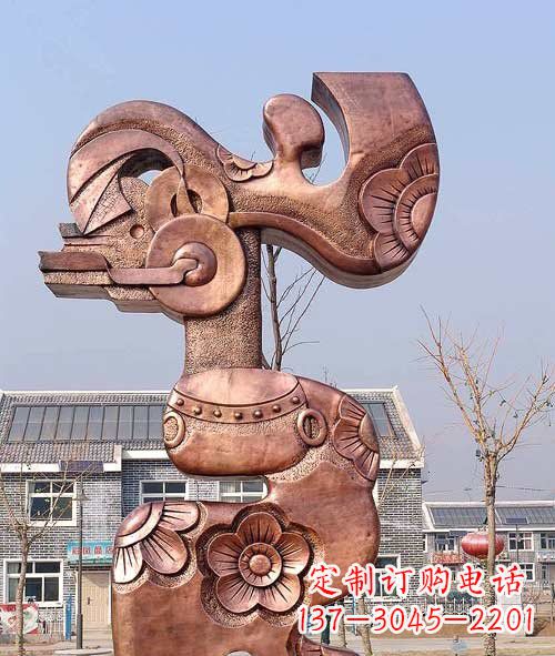 淄博铜雕抽象皮影戏人物