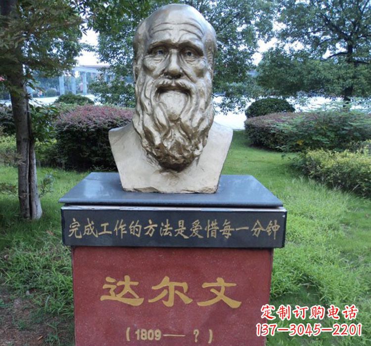 淄博铜雕达尔文头像雕塑