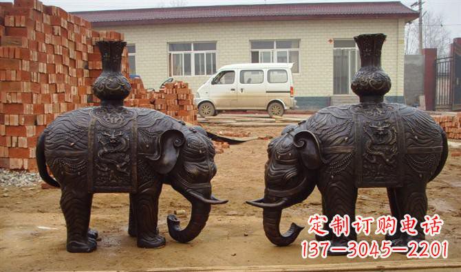 淄博铜雕大象公园动物雕塑