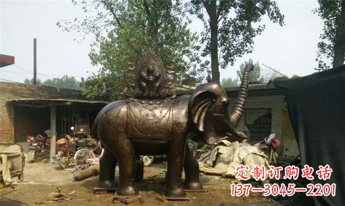 淄博铜雕大象平安吉祥公园动物雕塑