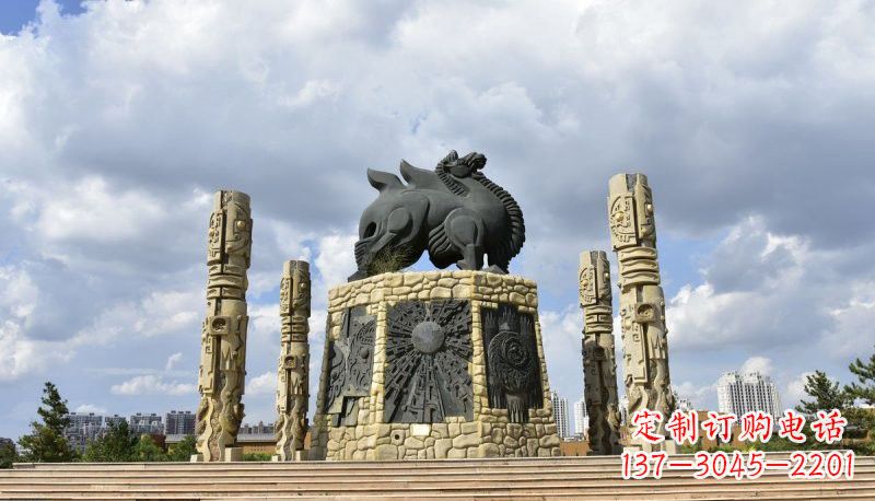 淄博铜雕大型骆驼广场动物雕塑