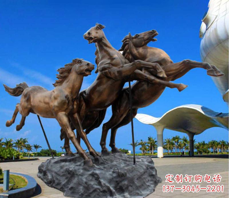 淄博铜雕飞马广场动物雕塑