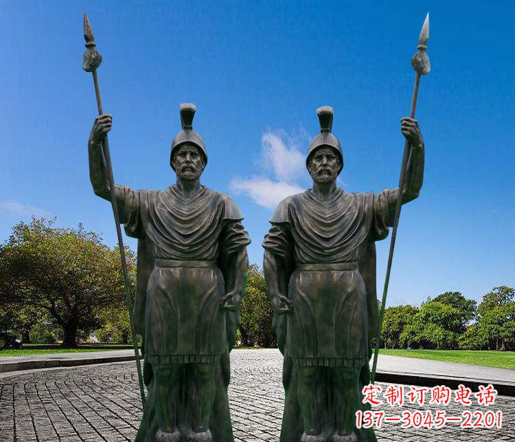 淄博铜雕古罗马战士人物