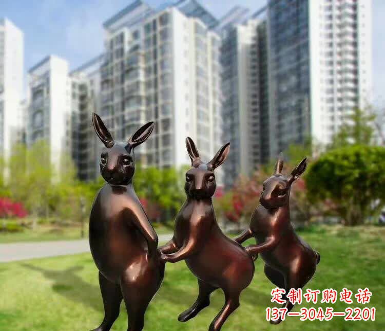 淄博铜雕广场动物兔子