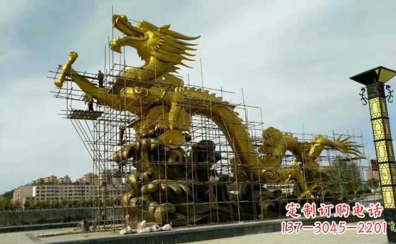 淄博铜雕广场神龙景观摆件