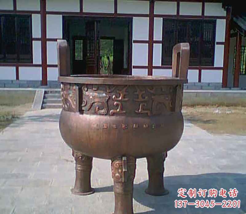 淄博铜雕广场圆形香炉