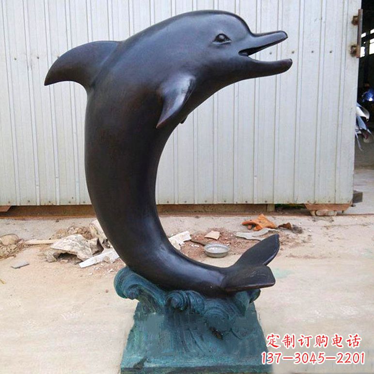 淄博铜雕海豚雕塑