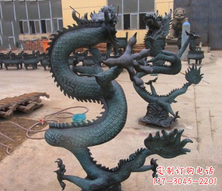 淄博铜雕户外装饰神龙雕塑摆件