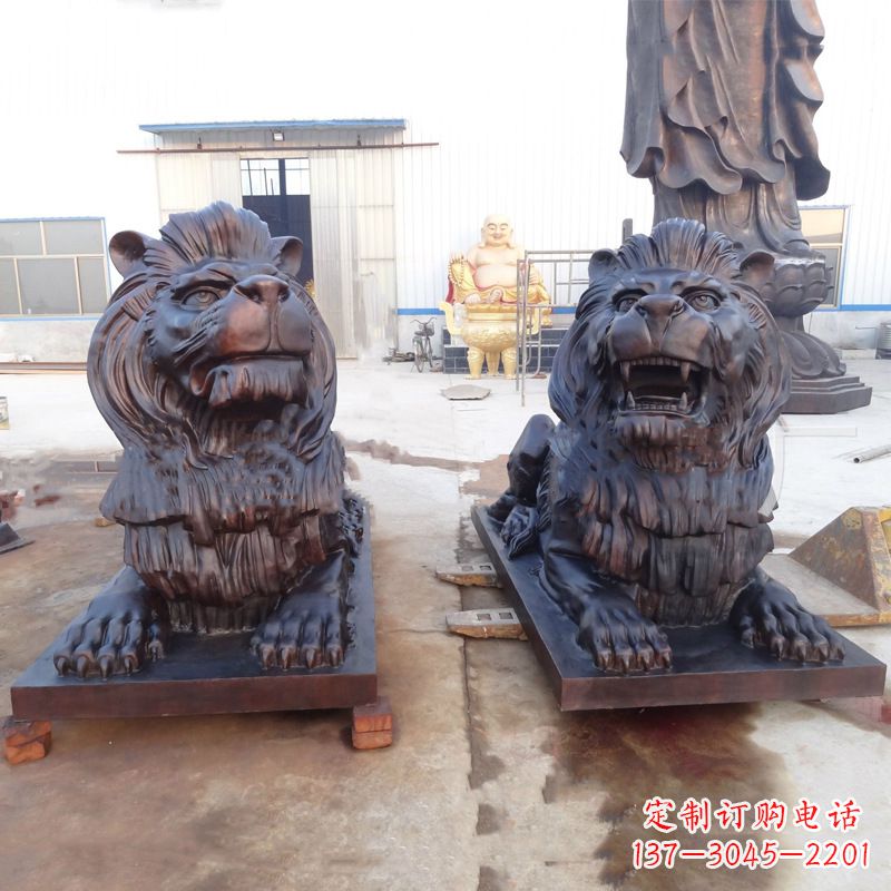 淄博铜雕汇丰狮子雕塑