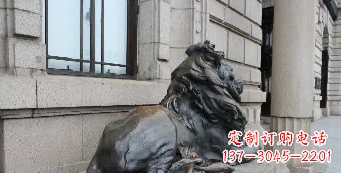 淄博铜雕汇丰卧姿狮子