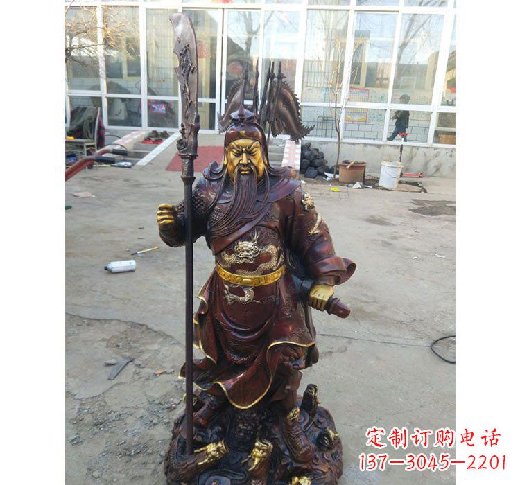 淄博铜雕九龙关公