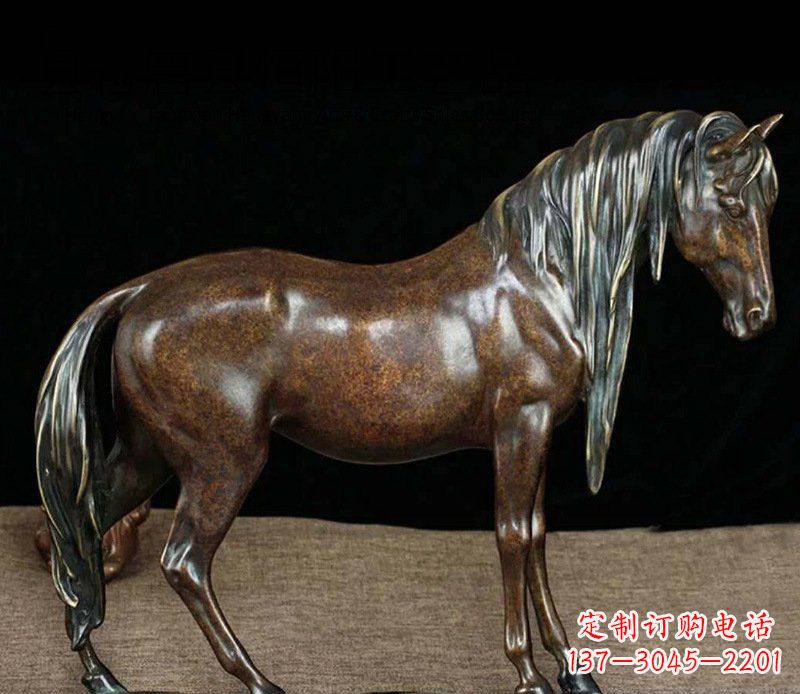 淄博铜雕马公园动物摆件