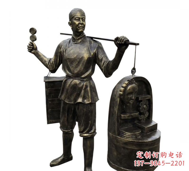 淄博铜雕卖货郎