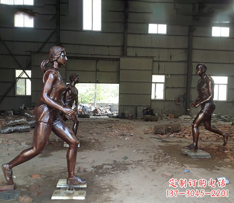 淄博铜雕跑步女生