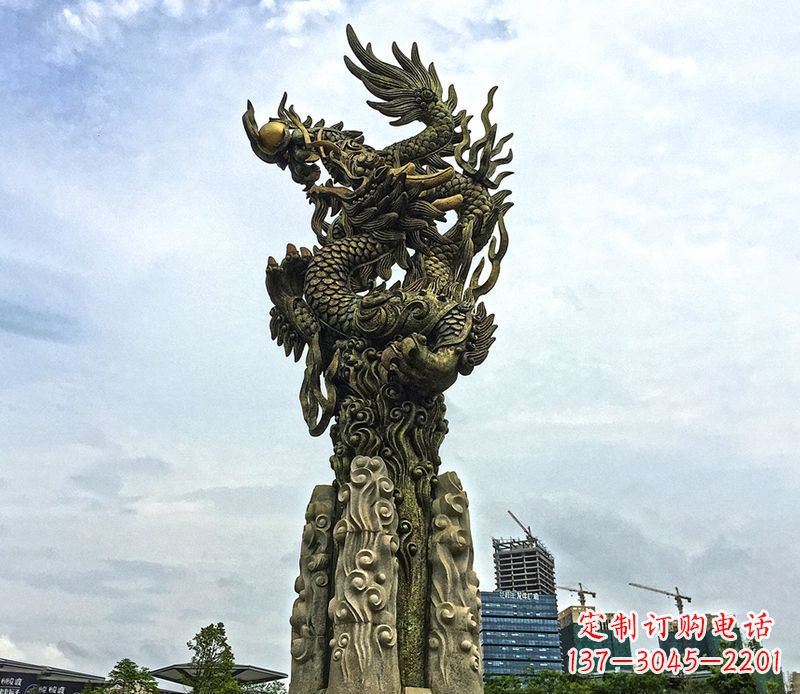 淄博铜雕盘龙柱