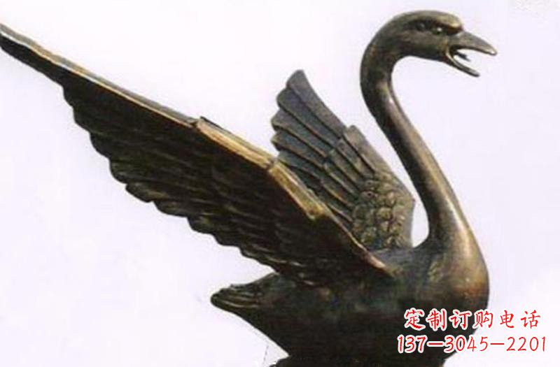 淄博铜雕喷水天鹅公园动物雕塑