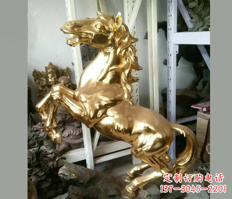 淄博铜雕商场招财动物马雕塑 (2)