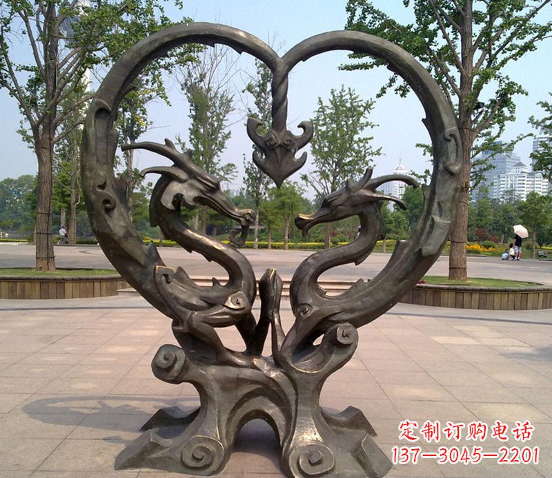 淄博铜雕双龙戏珠
