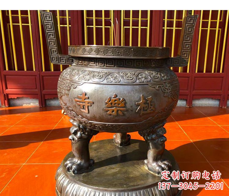 淄博铜雕寺庙景观香炉