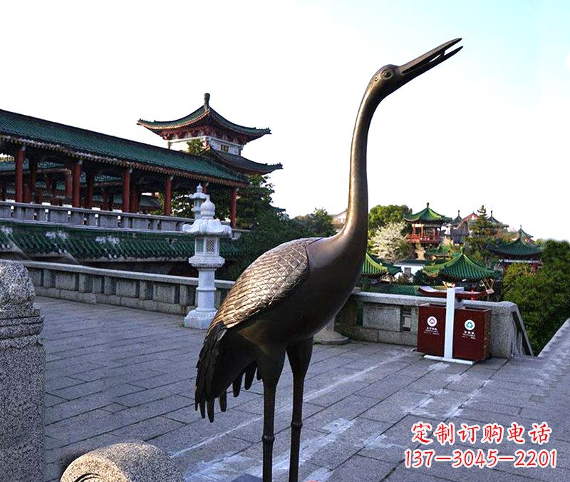 淄博铜雕仙鹤雕塑
