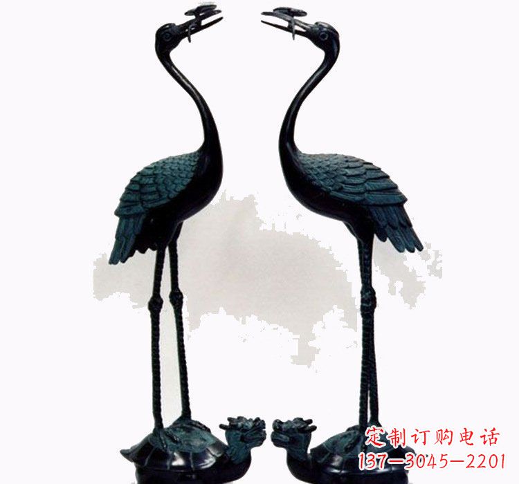 淄博铜雕仙鹤和龙龟