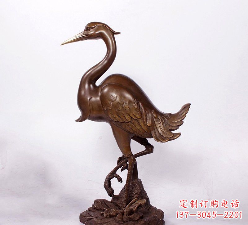 淄博铜雕仙鹤动物雕塑