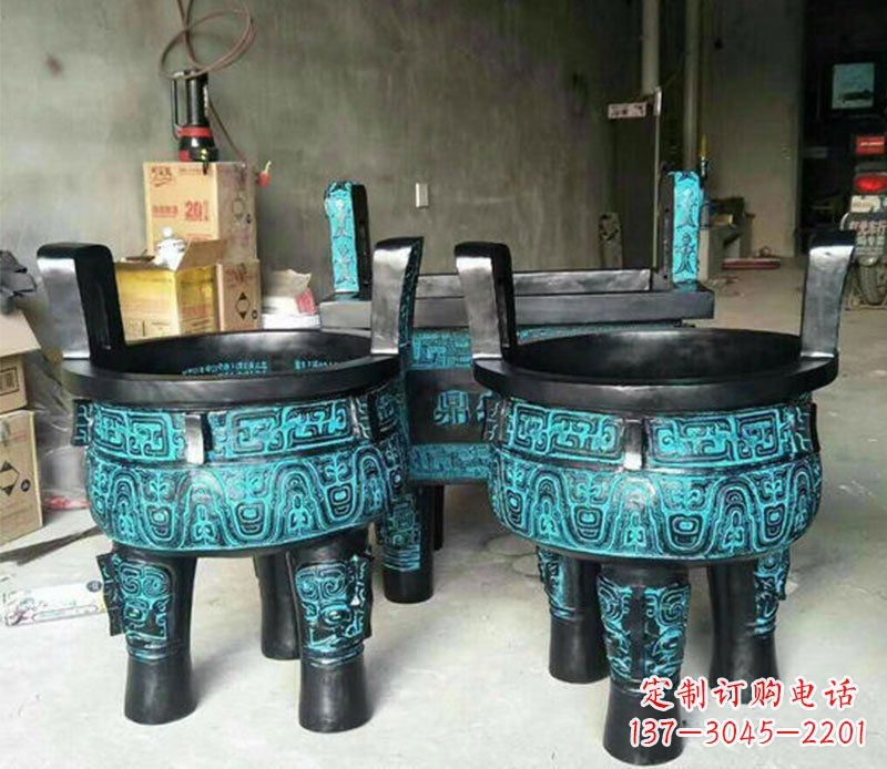 淄博铜雕香炉寺庙香炉雕塑