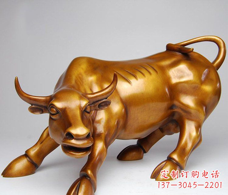 淄博铜雕小区动物牛摆件 (2)