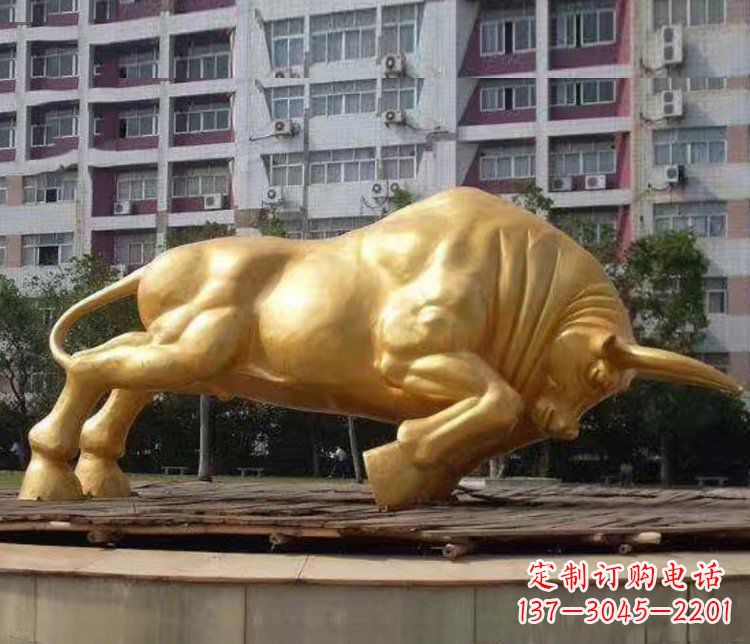 淄博铜雕小区动物牛摆件 (3)