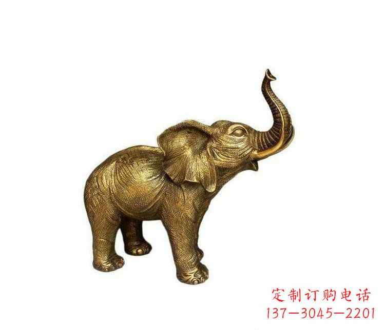 淄博铜雕园林动物小象雕塑