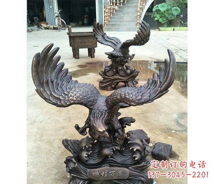 淄博铜雕园林飞鹰动物雕塑