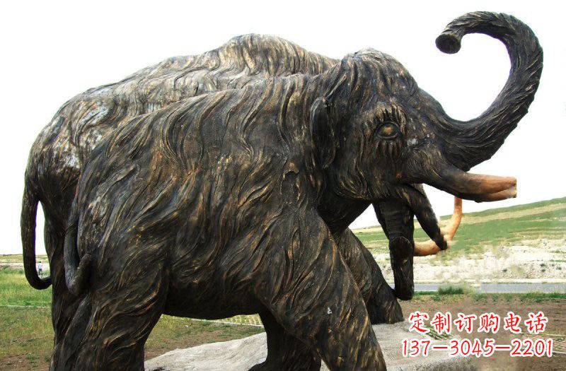 淄博铜雕长毛象动物雕塑