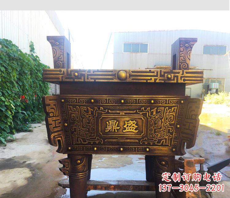 淄博铜雕招财鼎盛香炉