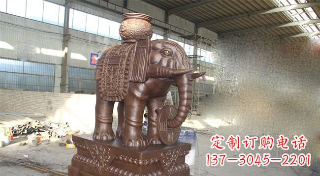 淄博驮宝大象铜雕