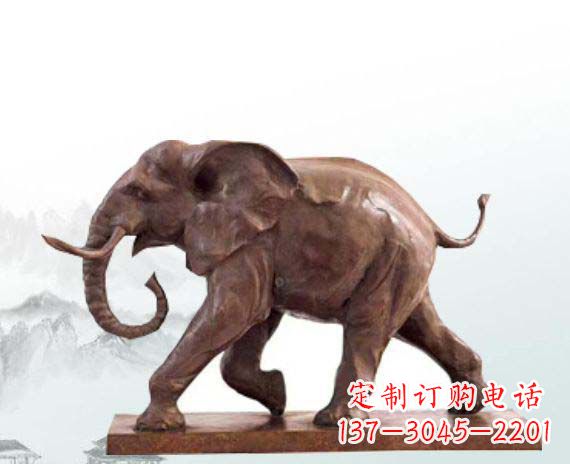 淄博晚霞红大象公园动物石雕
