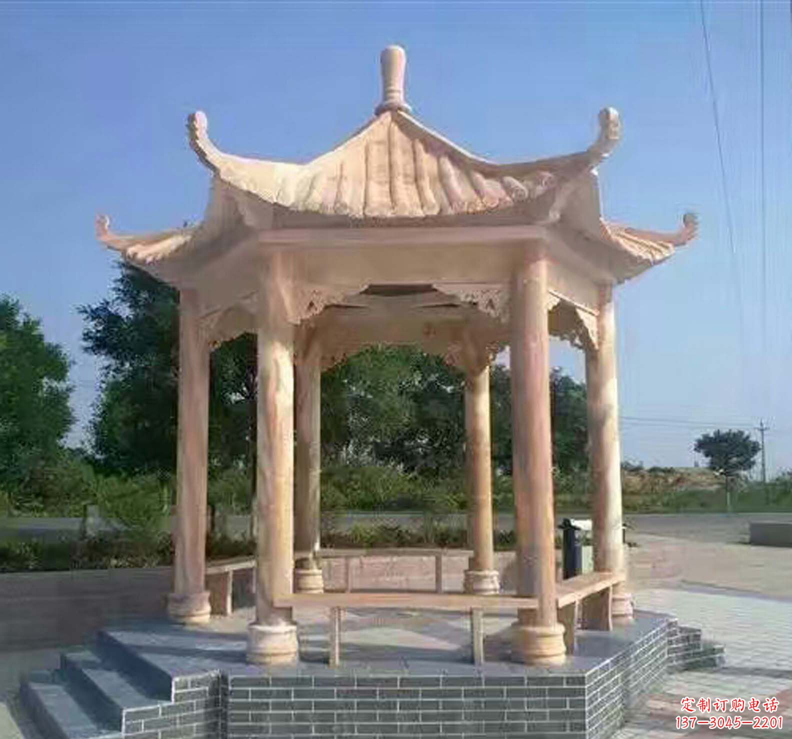 淄博晚霞红公园景观凉亭