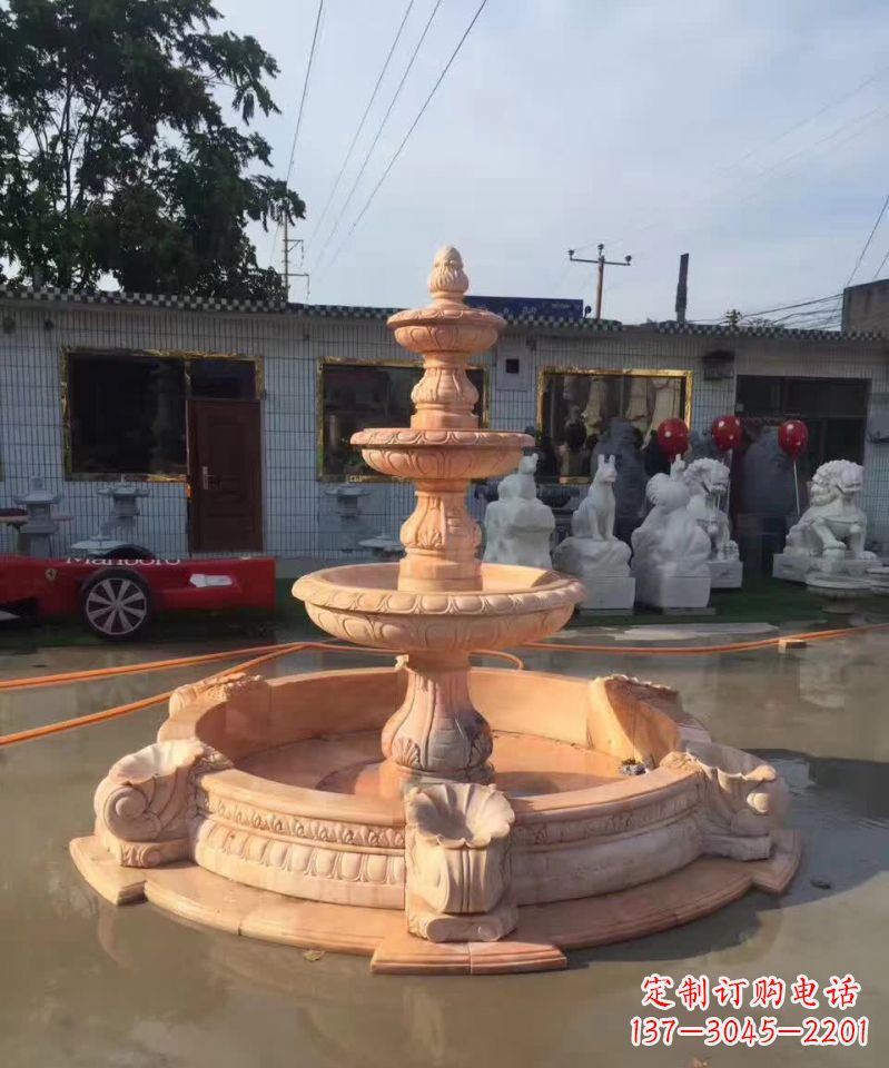 淄博晚霞红欧式流水喷泉