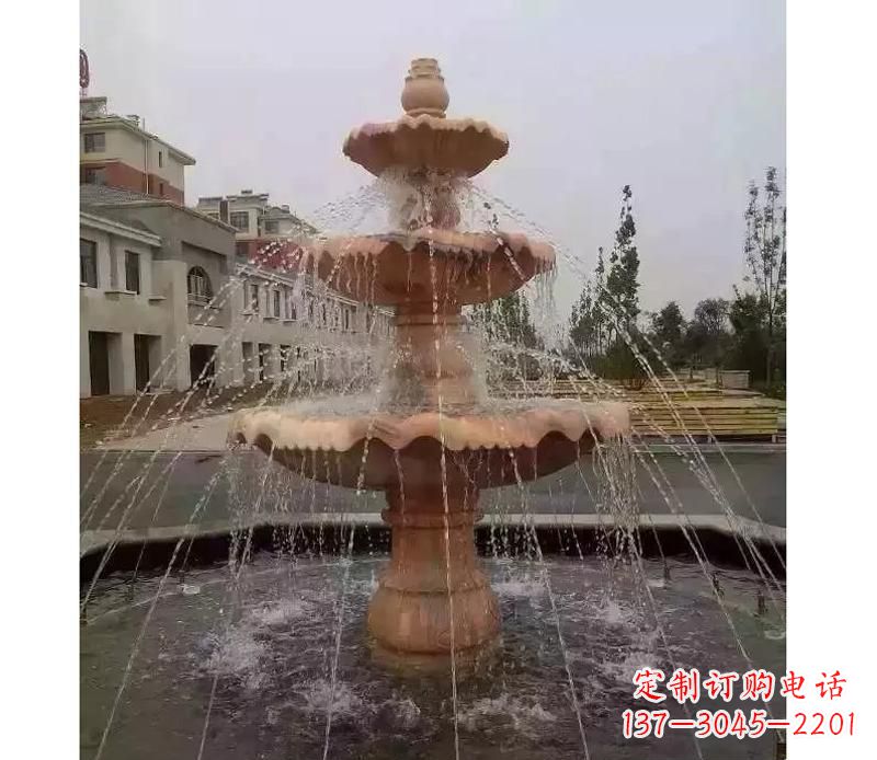 淄博晚霞红喷泉雕塑