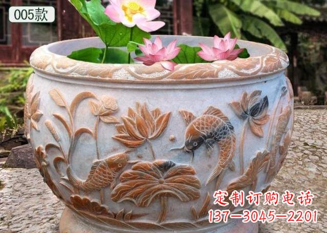 淄博晚霞红水缸鱼缸雕塑