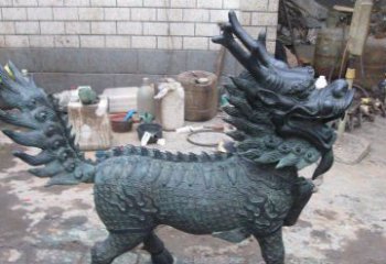淄博青铜雕制神兽麒麟，艺术匠心之至