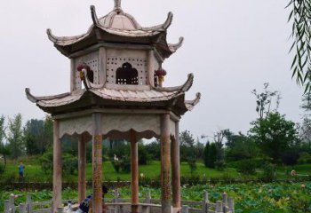 淄博装点你的空间，让石雕凉亭景观雕塑点缀你的美