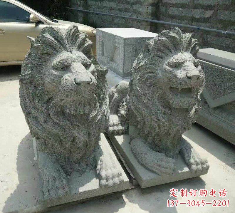 淄博卧式狮子石雕