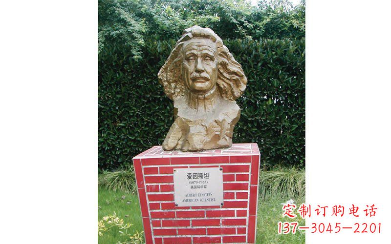 淄博西方名人爱因斯坦头像铜雕