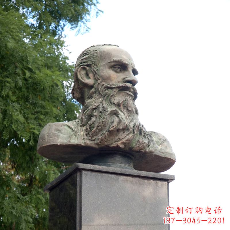 淄博西方名人俄国现实主义作家托尔斯泰胸像雕塑摆件