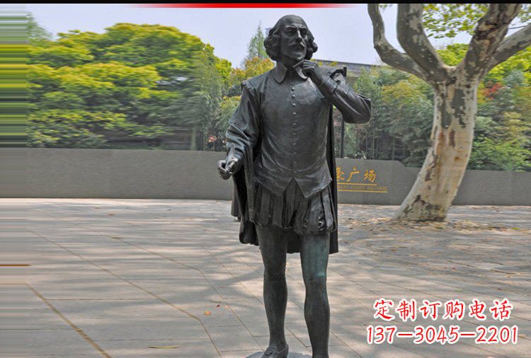 淄博西方名人莎士比亚铜雕